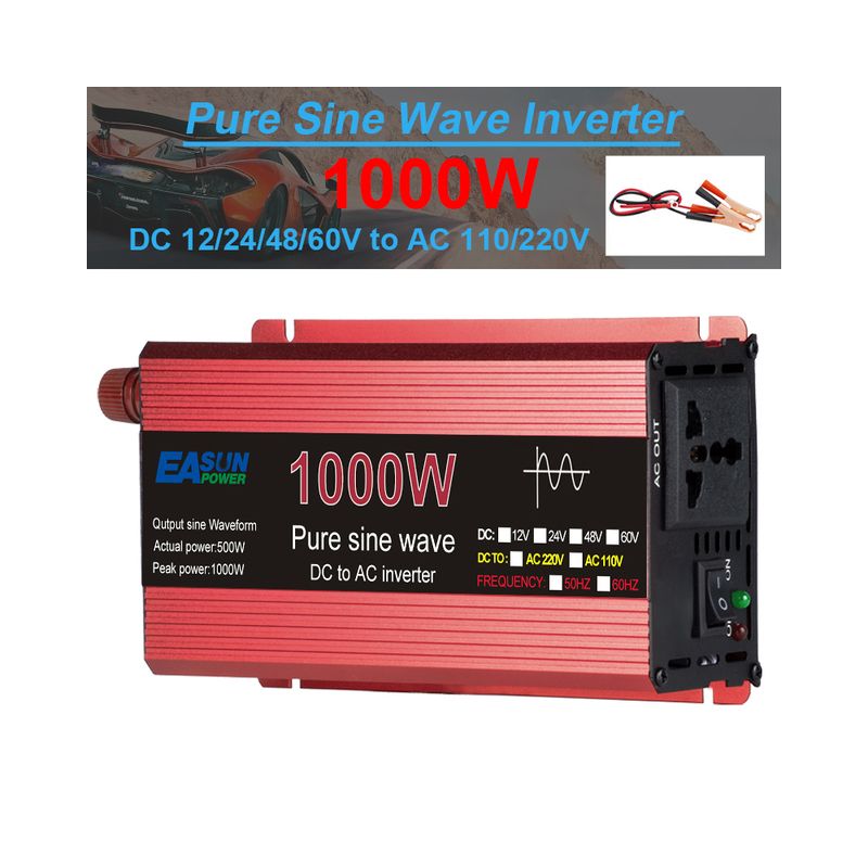 Nowoczesny Falownik Czystej Fali Sinusoidalnej 3000W Napięcie DC 12V/24V AC 110V/220V Idealny na Wyprawy
