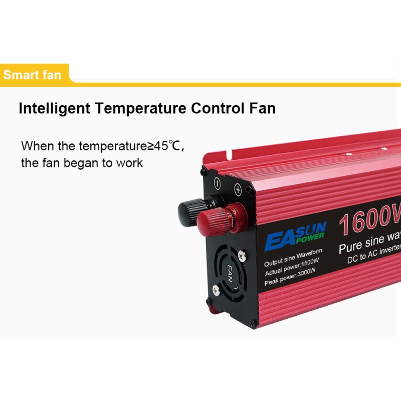Falownik Czysta Fala Sinusoidalna 3000W DC 12V AC 220V Transformator Konwerter z Obudową ze Stopu Magnezu