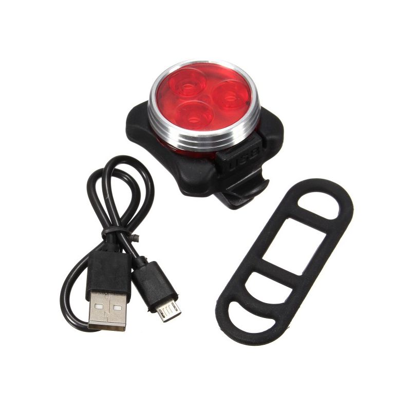 Lekki Rowerowy USB HJ-030 nowoczesne oświetlenie rowerowe 3 LED kompaktowy wodoodporny z ładowaniem USB