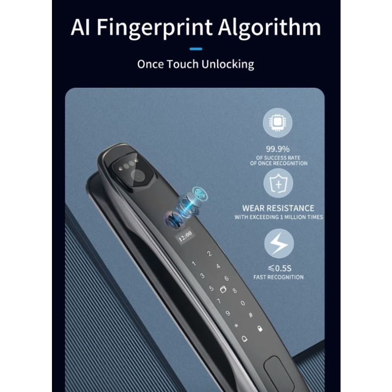 Inteligentny zamek 3D z kamerą bezpieczeństwa sześć metod odblokowywania ochrona domu nowoczesna wygoda