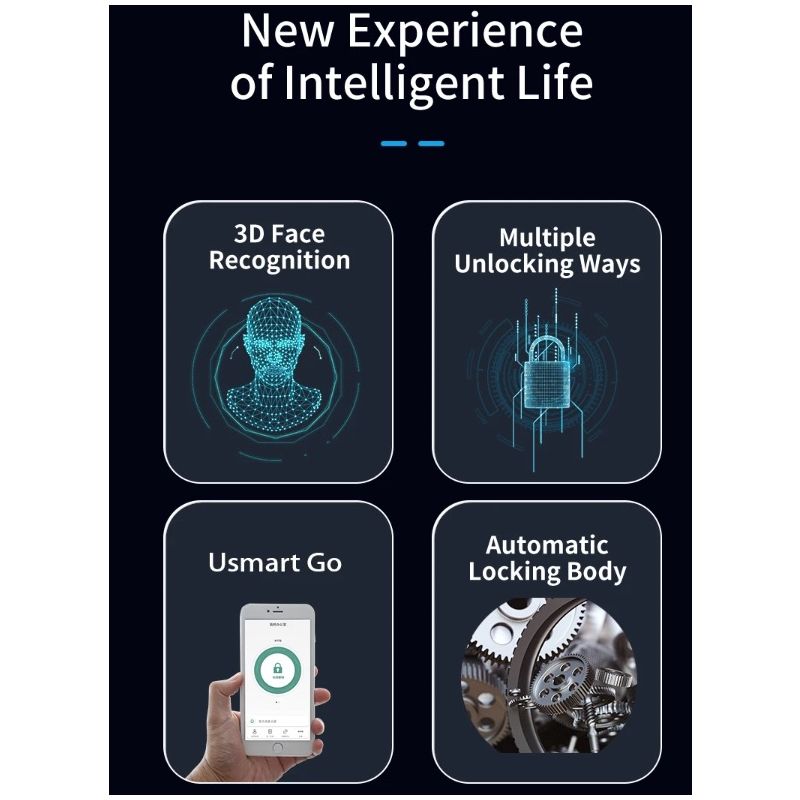 Inteligentny zamek 3D z kamerą bezpieczeństwa sześć metod odblokowywania ochrona domu nowoczesna wygoda