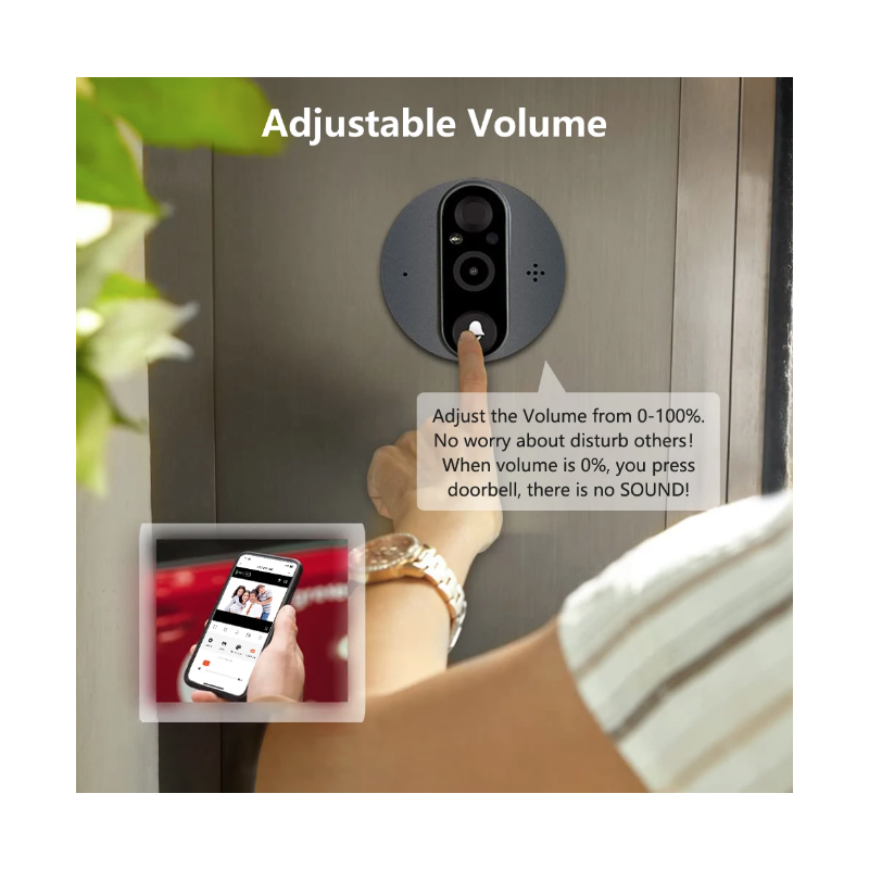 Tuya Smart 1080P WiFi wizjer kamera wideo z czujnikiem ruchu PIR noktowizor kąt widzenia 120 stopni bezpieczeństwo