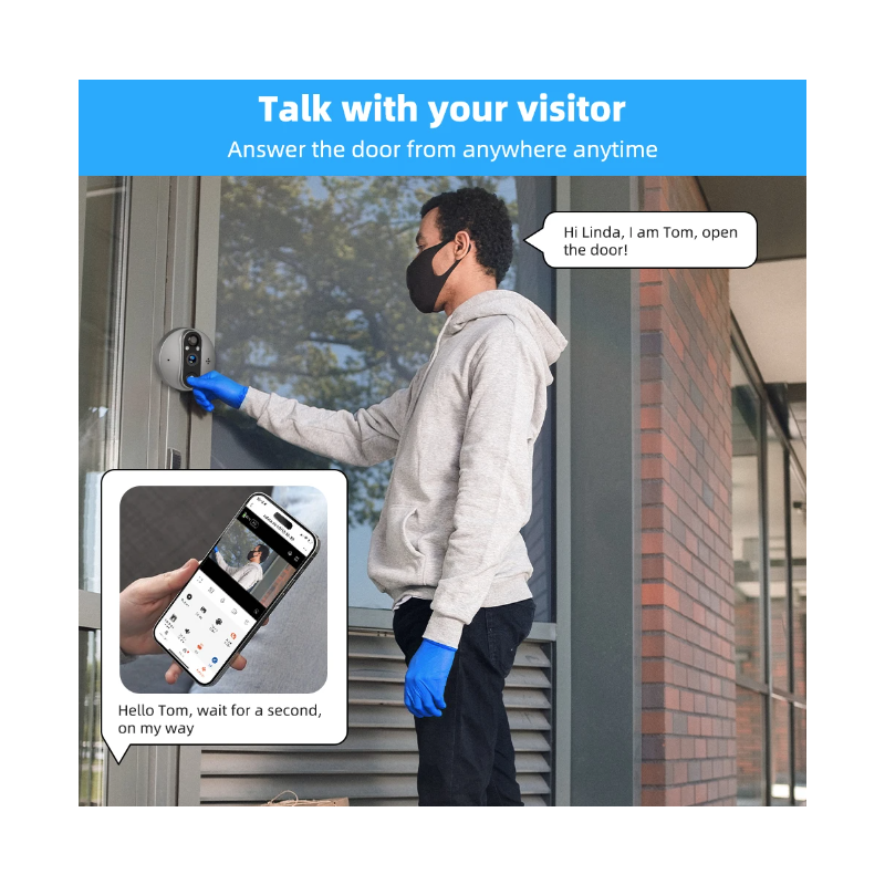 Tuya Smart 1080P WiFi wizjer kamera wideo z czujnikiem ruchu PIR noktowizor kąt widzenia 120 stopni bezpieczeństwo