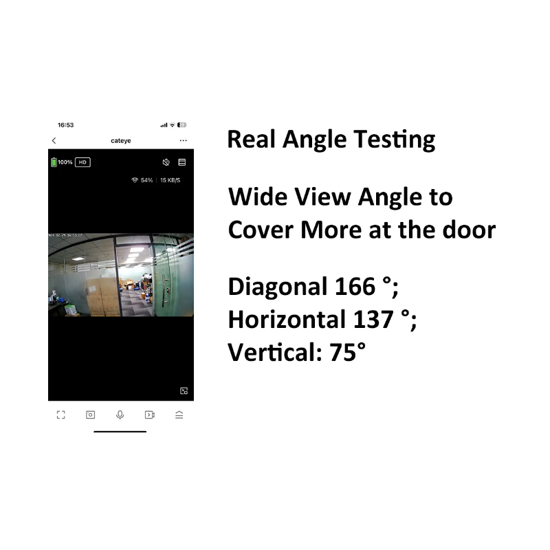 Tuya Smart 1080P WiFi wizjer kamera wideo z czujnikiem ruchu PIR noktowizor kąt widzenia 120 stopni bezpieczeństwo