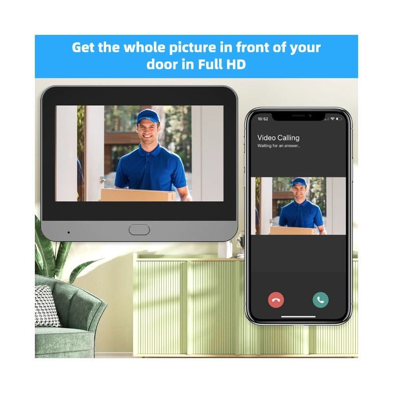 Tuya Smart 1080P WiFi wizjer kamera wideo z czujnikiem ruchu PIR noktowizor kąt widzenia 120 stopni bezpieczeństwo