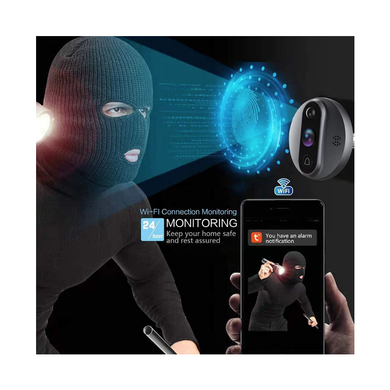 Tuya Smart 1080P WiFi wizjer kamera wideo z czujnikiem ruchu PIR noktowizor kąt widzenia 120 stopni bezpieczeństwo