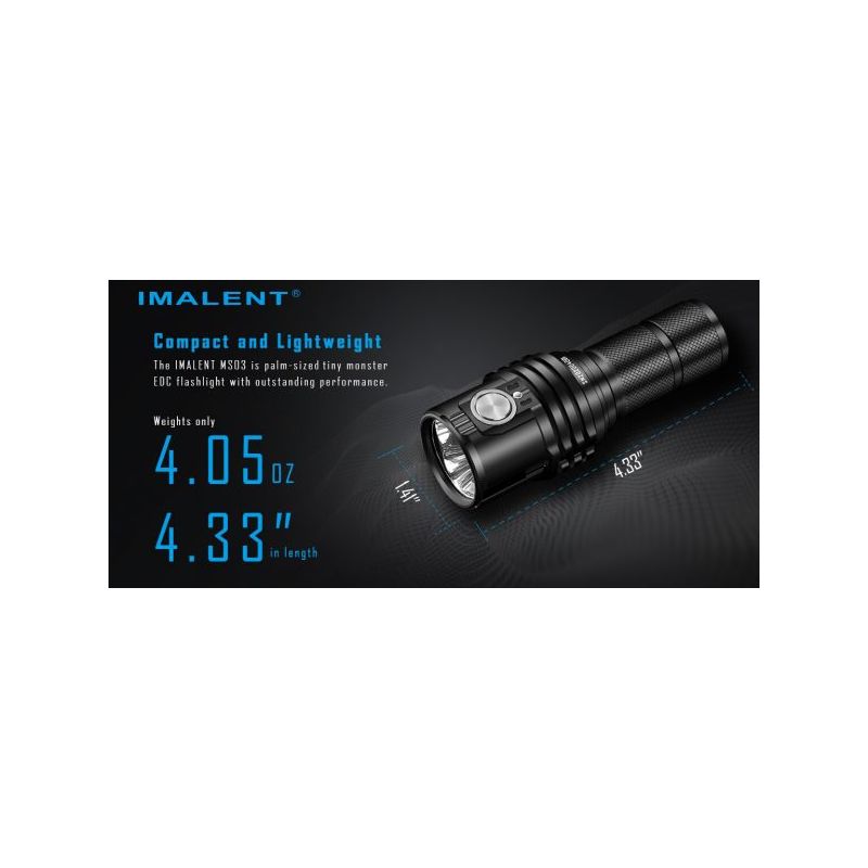 IMALENT MS03 Ultra-jasna latarka XHP70 13000 lumenów trwała kompaktowa latarka EDC bateria 21700