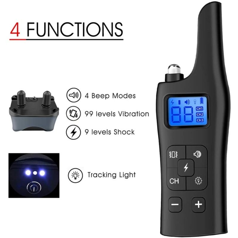 Nowy elektroniczny kolnierz szkoleniowy dla psów 800m z pilotem 3 tryby zdalne sterowanie i szybkie ładowanie