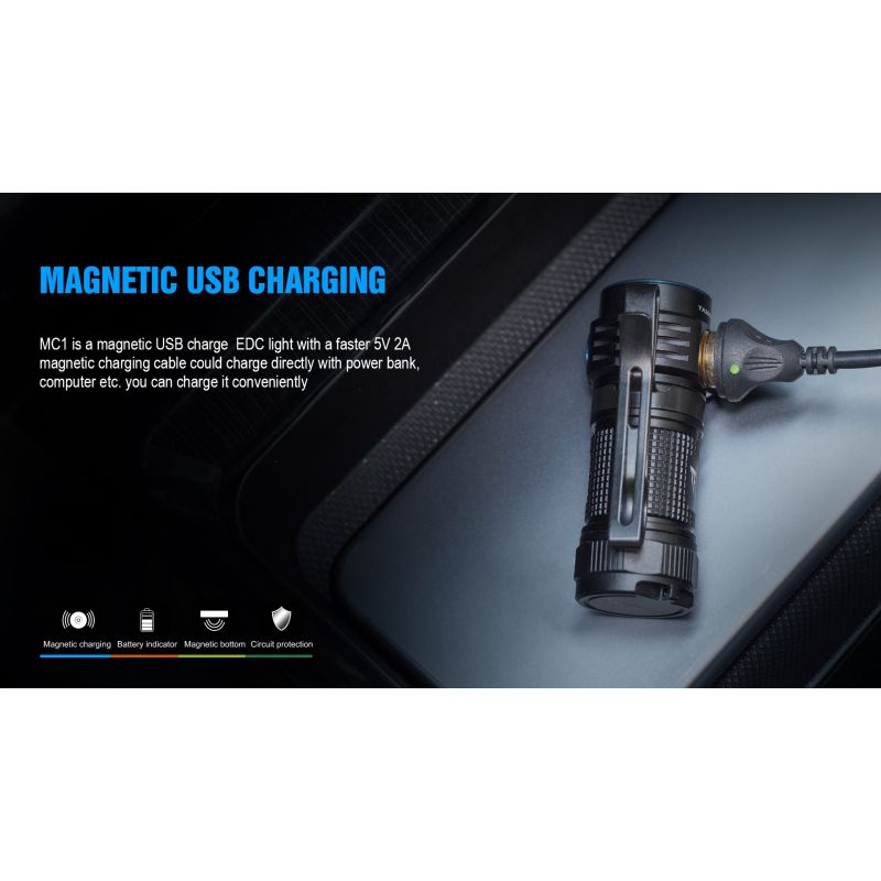 TrustFire MC1 Baton XP-L HI kompaktowa latarka LED 1000 lumenów magnetyczne ładowanie codzienne noszenie