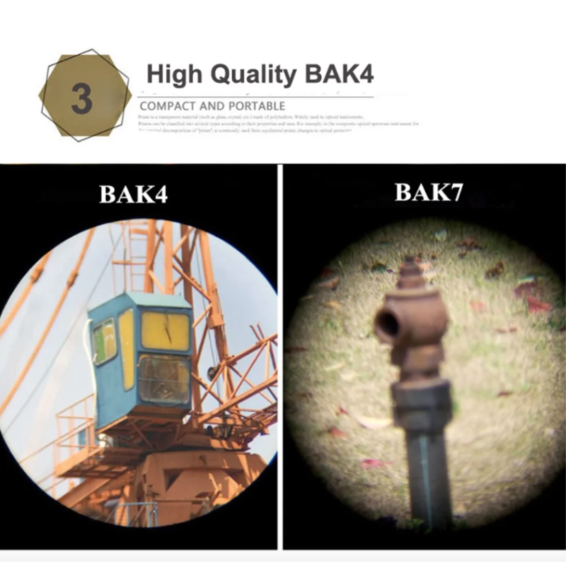 Lornetka 60x60 BAK4 przenośna mocna do obserwacji ptaków kompaktowy design wodoodporna najwyraźniejsza optyka