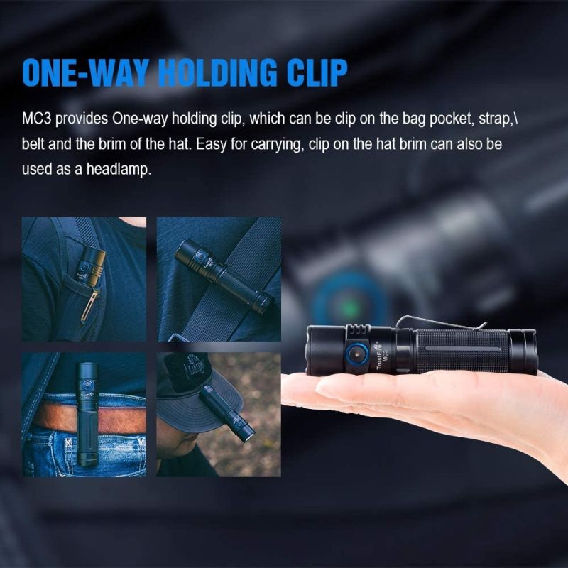 Latarka ręczna TrustFire MC3 XHP50 2500 lumenów mocna kompaktowa wodoodporność IP68 ładowanie magnetyczne USB