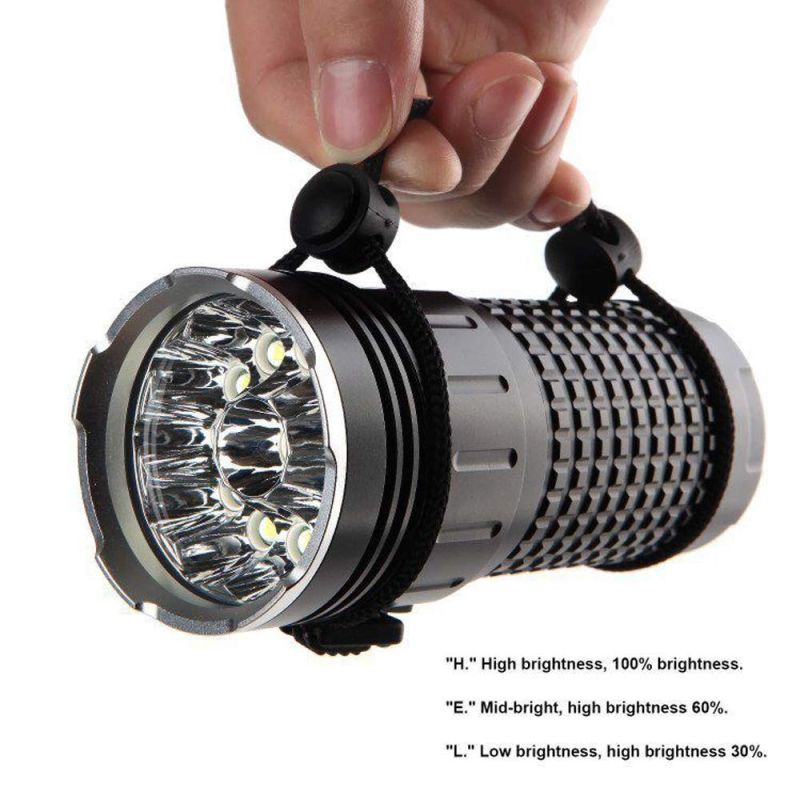 Latarka LED Sky Ray 18xT6 15000 lumenów ładowalna USB Type-C wytrzymała oświetlenie przenośne 4 tryby