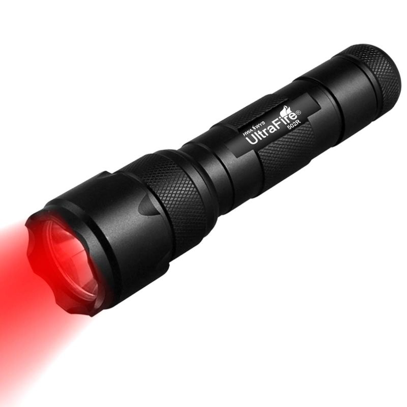 Latarka UltraFire WF-502B.2 z czerwonym światłem LED idealna do astronomii i wędrówek wodoodporna IPX65