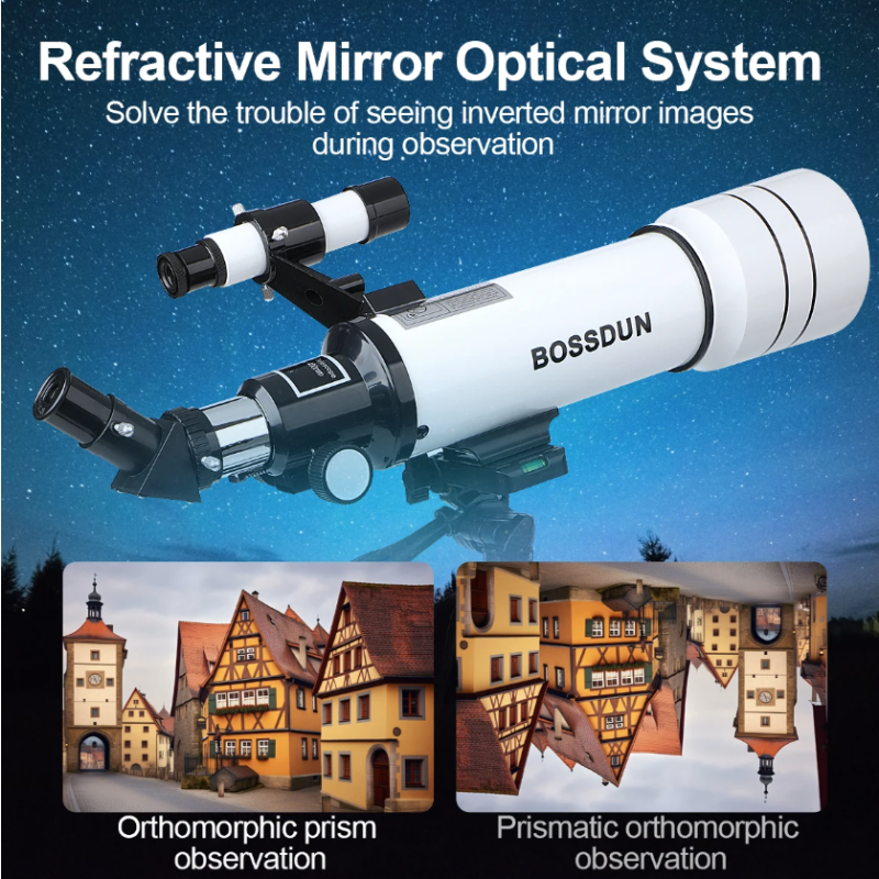 Teleskop dla dzieci Bossdun 333X do obserwacji księżyca gwiazd i głębokiej przestrzeni z dużą średnicą obiektywu