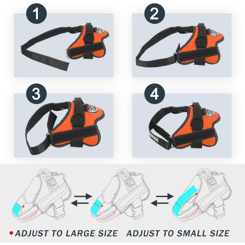 Bezciśnieniowa regulowana uprząż dla psa z uchwytem oddychająca kamizelka odblaskowa na spacery dla średnich psów