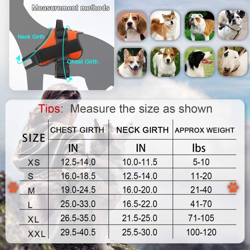 Bezciśnieniowa regulowana uprząż dla psa z uchwytem oddychająca kamizelka odblaskowa na spacery dla średnich psów