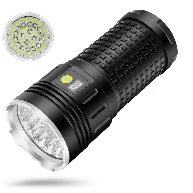 Latarka LED Sky Ray 18xT6 15000 lumenów ładowalna USB Type-C wytrzymała oświetlenie przenośne 4 tryby