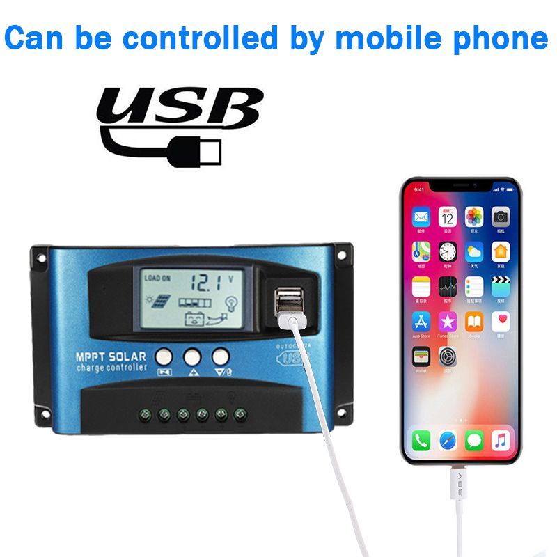 MPPT Regulator Ładowania Słonecznego 30A 100A LCD USB 5V Efektywne Ładowanie i Zarządzanie Energią Słoneczną