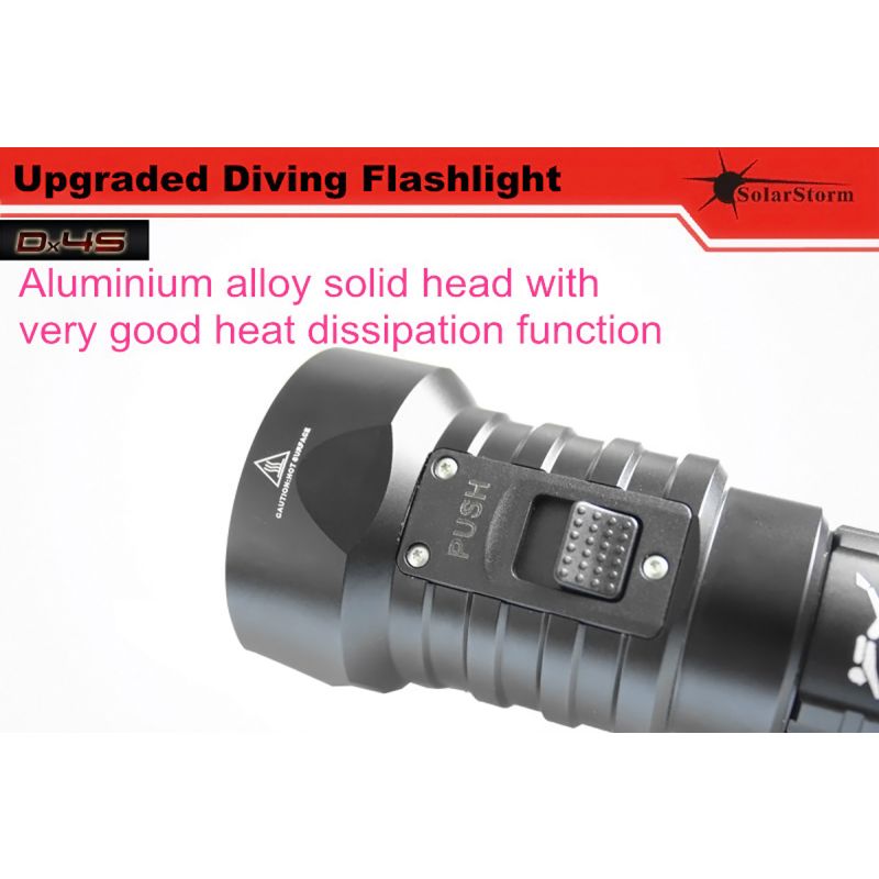 Solarstorm DX4S podwodna latarka LED 4xU2 3000 lumenów IPX8 niezawodne oświetlenie do nurkowania na koralowcach