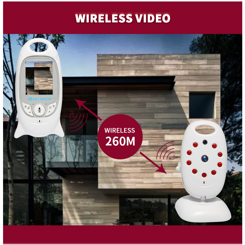 VB601 przenośny monitor dziecięcy 2.4G z kamerą bezpieczeństwa dwukierunkowa komunikacja wizja nocna