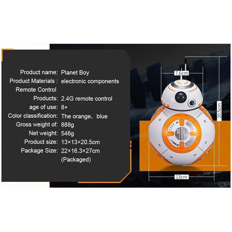 RC robot BB-8 zabawka Star Wars inteligentny robot obrót 360° magnetyczne zawieszenie prezent dla dzieci