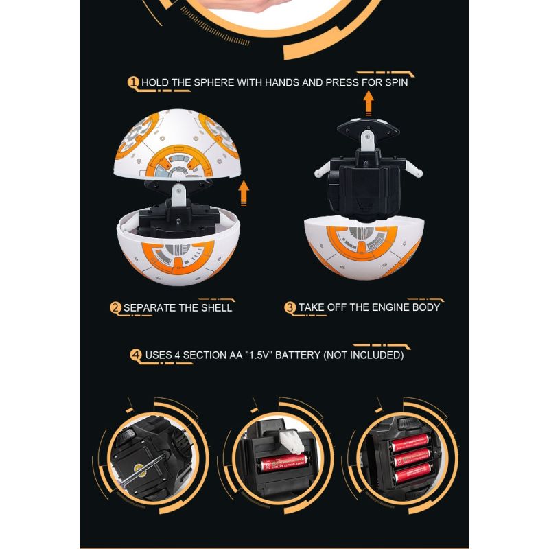 RC robot BB-8 zabawka Star Wars inteligentny robot obrót 360° magnetyczne zawieszenie prezent dla dzieci