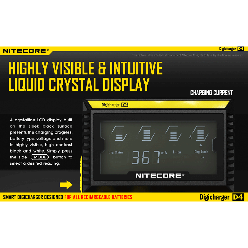 Odkryj ladowarka Nitecore D4 Digicharger wyswietlacz LCD do akumulatorow Li-Ion IMR i NI-MH wielozadaniowa