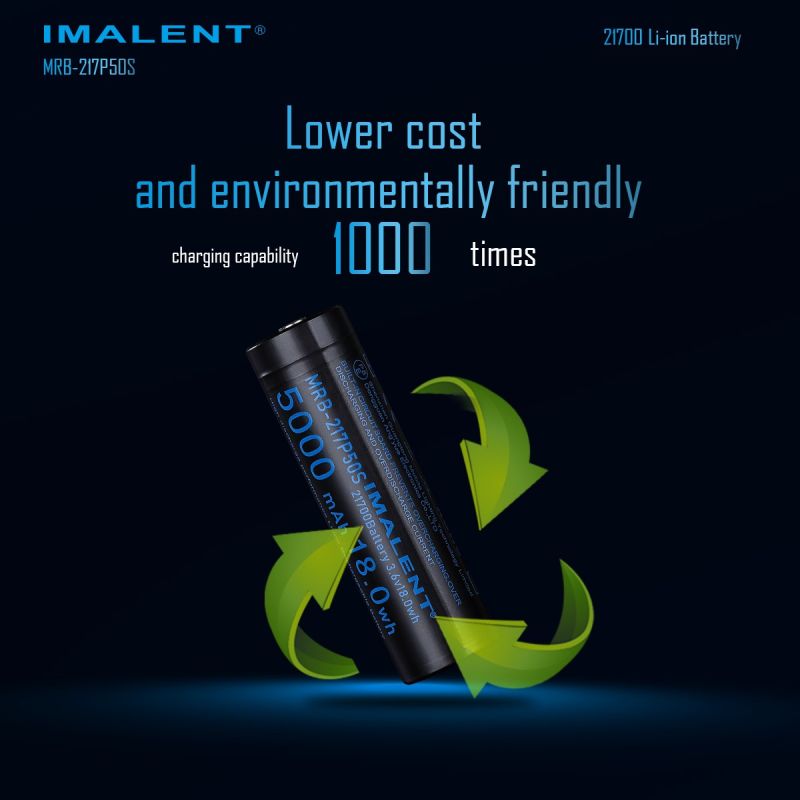 IMALENT MRB-217P50S Akumulator 21700 5000mAh Li-ion 3.6V do Latarek LED | Wysoka Pojemność!