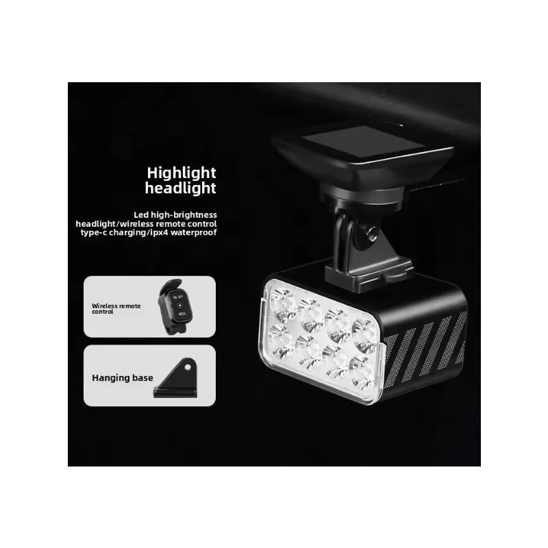 W450: Mocna Lampka Rowerowa 1800lm. Zdalnie Sterowana, Podnoszona. Bezpieczne Oświetlenie LED!