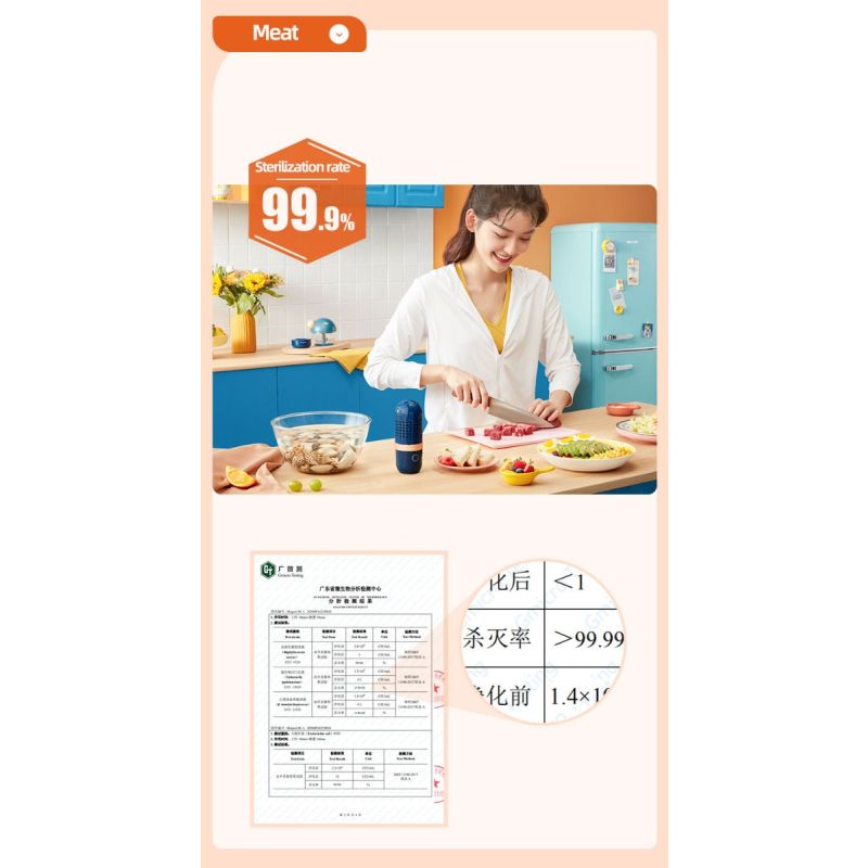Donlim Dezynfekcja Warzywa Ozonizator Bezpieczne Posiłki Intuicyjny Design Akumulator do Kuchni
