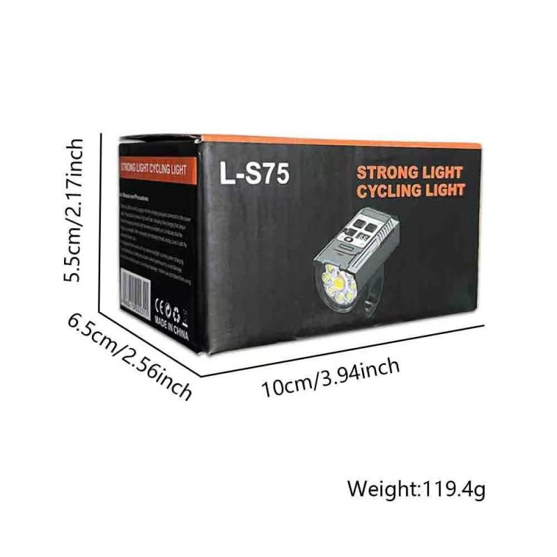 Przednia Lampka Rowerowa 9 LED, Ładowana USB-C, 20W - Wodoodporna dla Bezpiecznej Jazdy Nocą