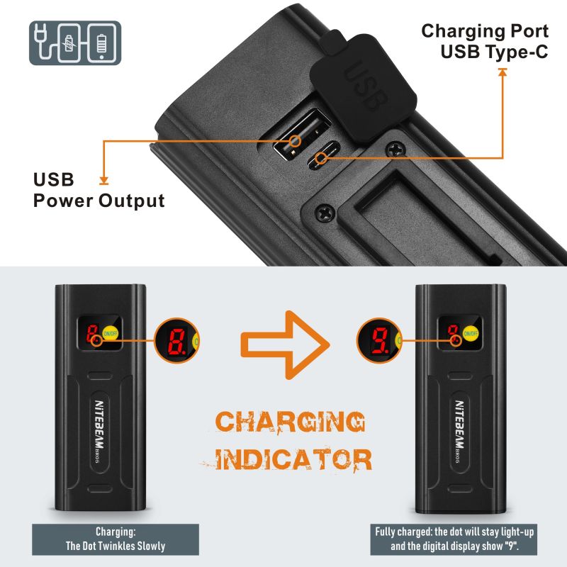 Nitebeam BR05 Przednie Światło Rowerowe 5 LED 5000 Lumenów USB Ładowanie Akcesoria Rowerowe na Nocną Jazdę