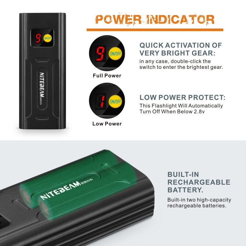 Nitebeam BR05 Przednie Światło Rowerowe 5 LED 5000 Lumenów USB Ładowanie Akcesoria Rowerowe na Nocną Jazdę