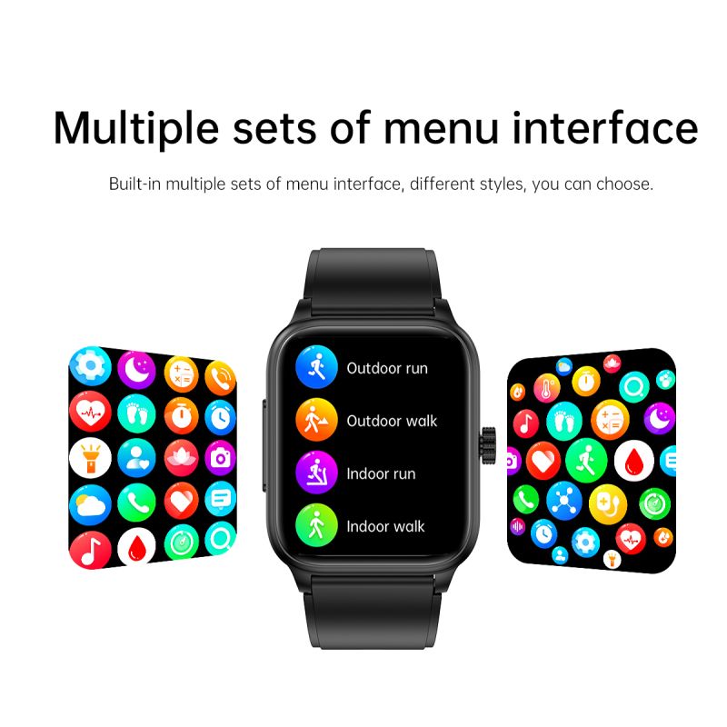 ET540 Glukoza/EKG Smartwatch Fitness Tracker: BT Połączenia, Tętno, Ciśnienie, Temp., Tlen, Całodobowe Monitorowanie dla Zdrowia
