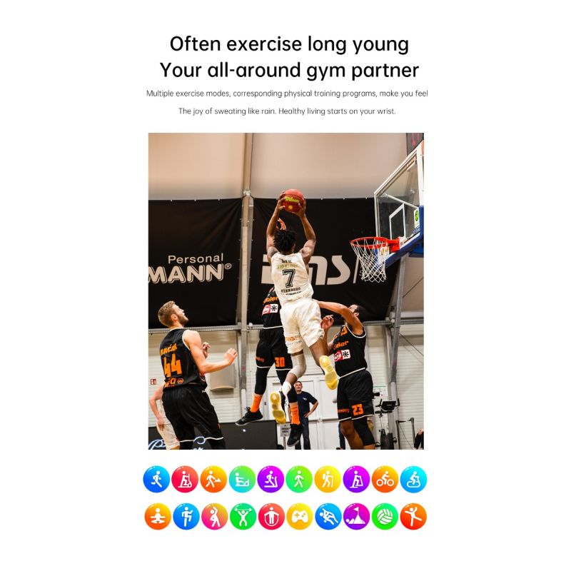 ET540 Glukoza/EKG Smartwatch Fitness Tracker: BT Połączenia, Tętno, Ciśnienie, Temp., Tlen, Całodobowe Monitorowanie dla Zdrowia