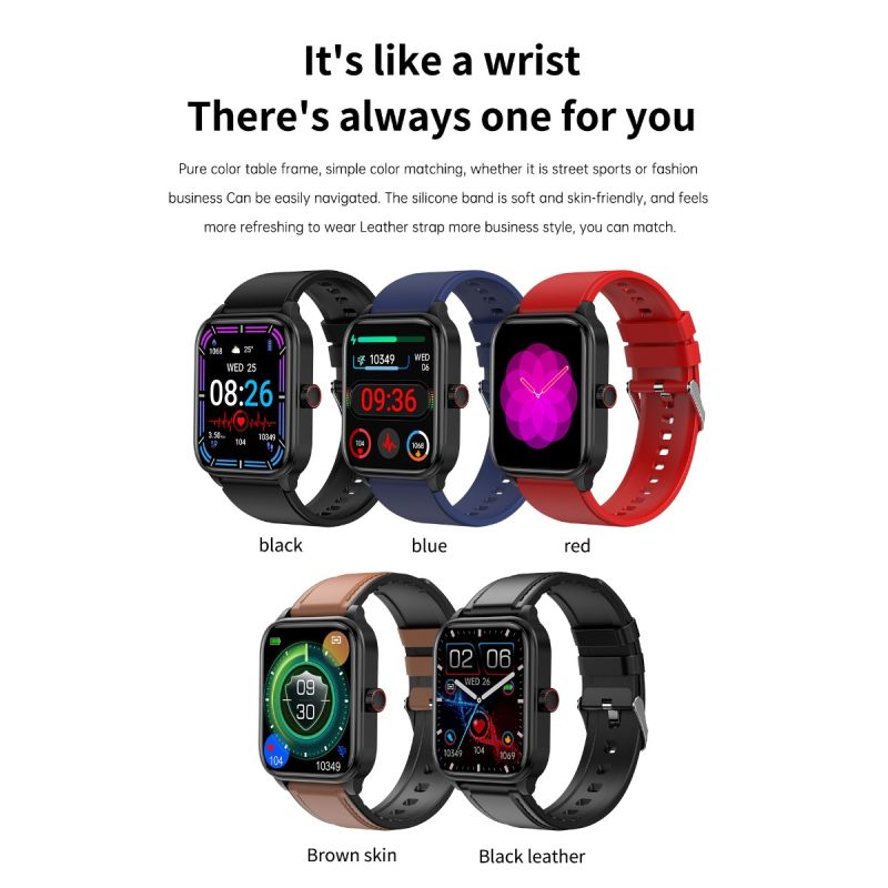 ET540 Glukoza/EKG Smartwatch Fitness Tracker: BT Połączenia, Tętno, Ciśnienie, Temp., Tlen, Całodobowe Monitorowanie dla Zdrowia