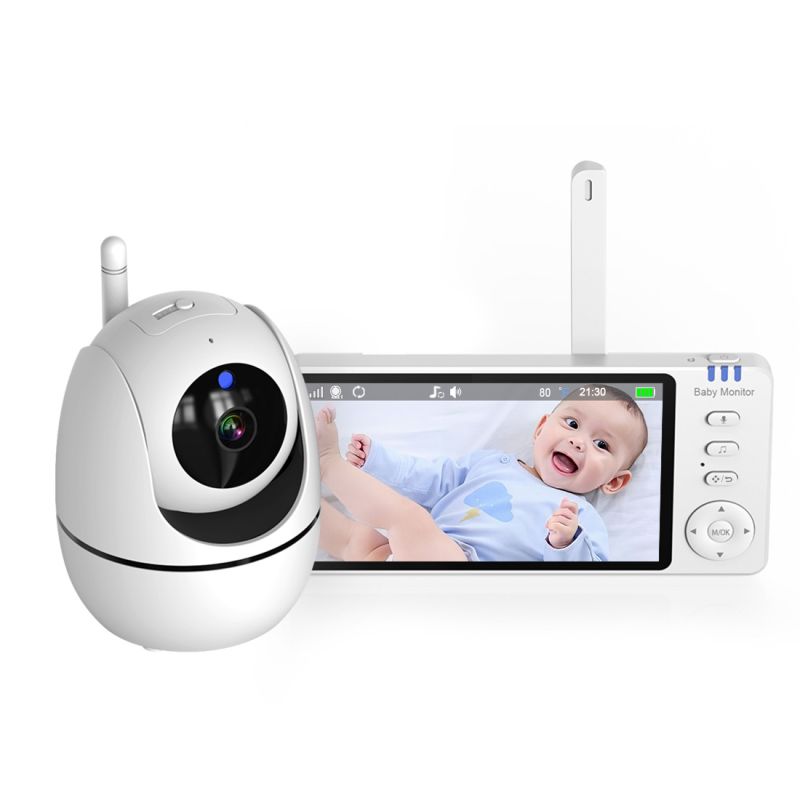 ABM501 niania wideo 2.4G z 5.0 cala LCD noktowizor dwukierunkowa rozmowa audio wysoka rozdzielczość