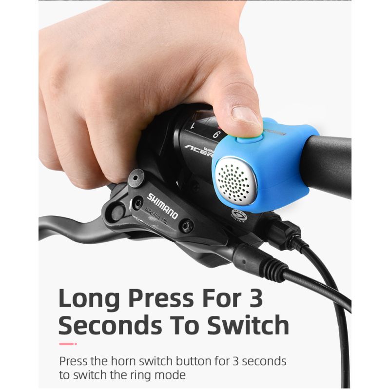 Elektryczny dzwonek rowerowy ROCKBROS 110 dB deszczoodporna personalizacja roweru bezpieczeństwo MTB