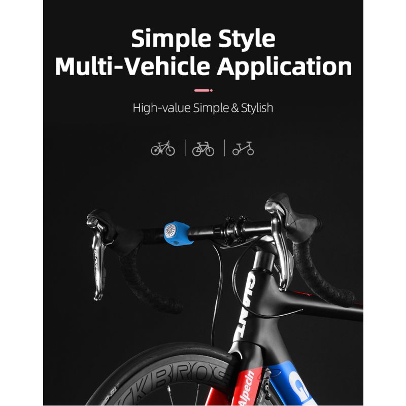 Elektryczny dzwonek rowerowy ROCKBROS 110 dB deszczoodporna personalizacja roweru bezpieczeństwo MTB