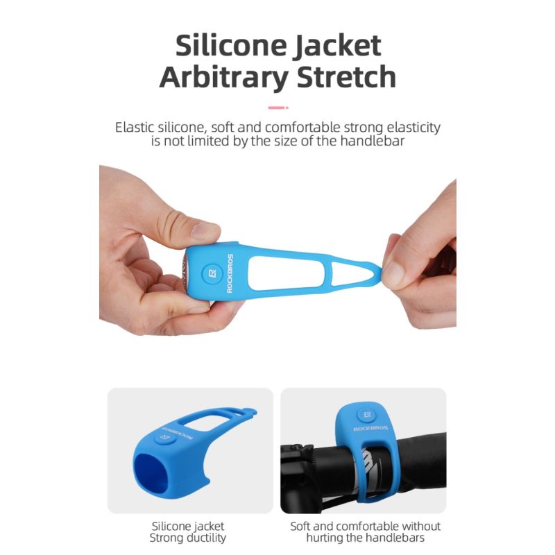 Elektryczny dzwonek rowerowy ROCKBROS 110 dB deszczoodporna personalizacja roweru bezpieczeństwo MTB