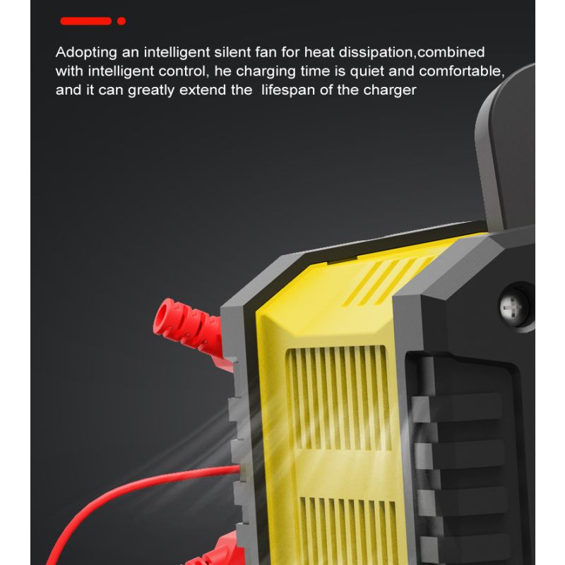 FOXSUR przenośna ładowarka samochodowa 12V 24V AGM LiFePO4 7-stopniowe automatyczne ładowanie wszechstronność