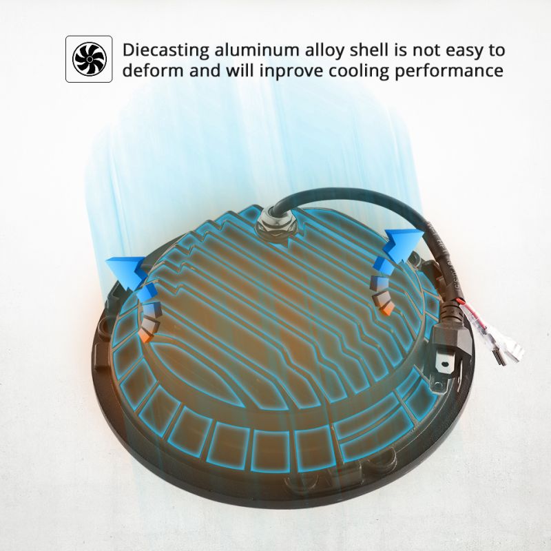 CO LIGHT Reflektor LED 7 cali H4 DRL żółte białe Angel Eye Jeep Wrangler Lada Niva 4x4 60W akcesoria