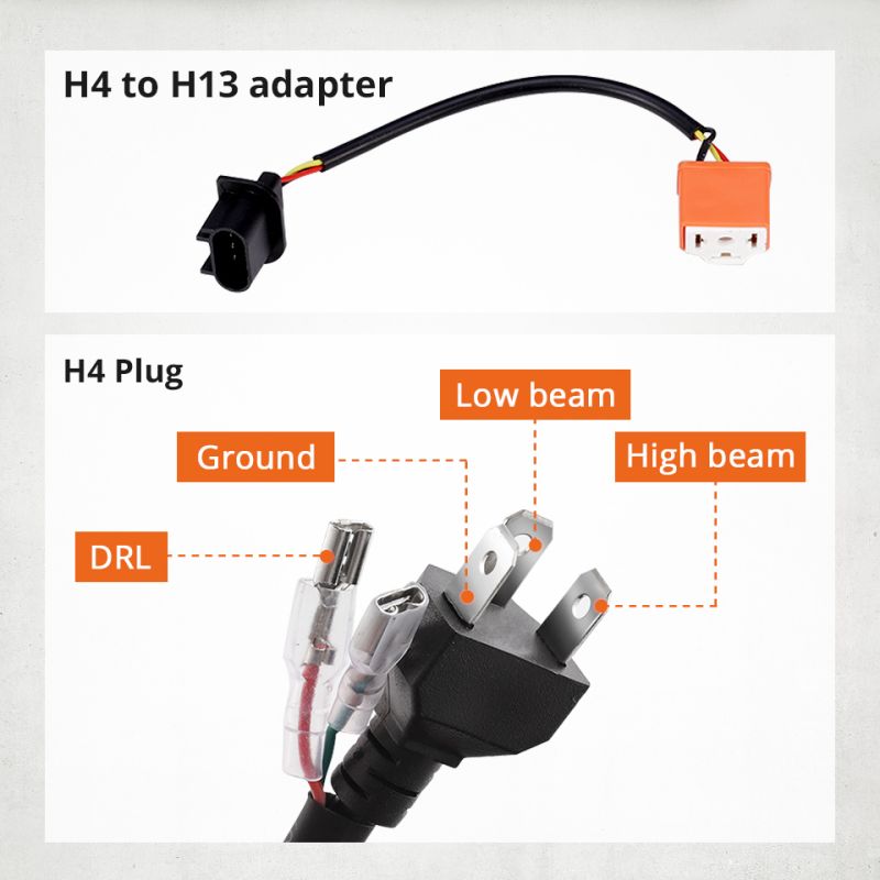 CO LIGHT Reflektor LED 7 cali H4 DRL żółte białe Angel Eye Jeep Wrangler Lada Niva 4x4 60W akcesoria