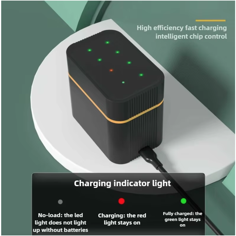 Akumulatorki AA 1.5V 3000mWh z Ładowarką – 8x Długotrwałe Baterie Litowe AA do Kontrolera/Aparatu