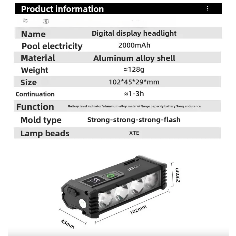 ACRUNU Lampka Rowerowa LED USB Ładowana | 4000 Lumenów, 4 Tryby | Bezpieczeństwo Jazdy
