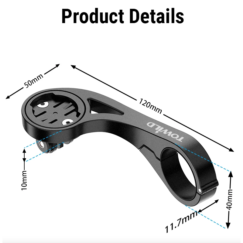 TOWILD AS90 Uchwyt Rowerowy: Lekki Wspornik Kierownicy na Lampkę i Komputer Garmin, Scosche