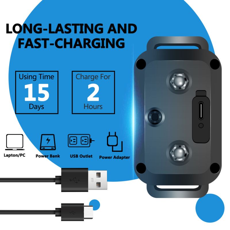 Inteligentna obroża przeciw szczekaniu PuPoPan wodoodporna z blokadą szczekania komfortowa dla psa