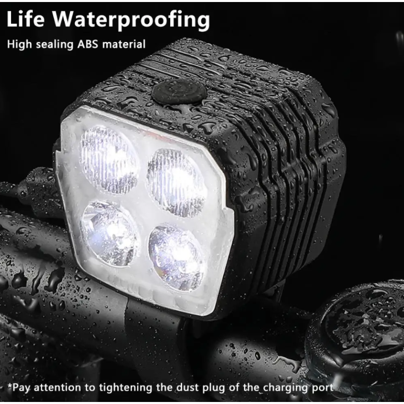 Klakson rowerowy 2w1 z reflektorem MTB, światła bliskie/dalekie 2/4 lampy, sterowanie przewodowe, akcesoria rowerowe