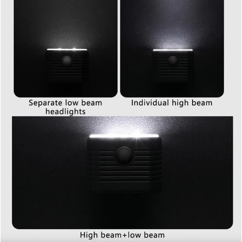 Klakson rowerowy 2w1 z reflektorem MTB, światła bliskie/dalekie 2/4 lampy, sterowanie przewodowe, akcesoria rowerowe