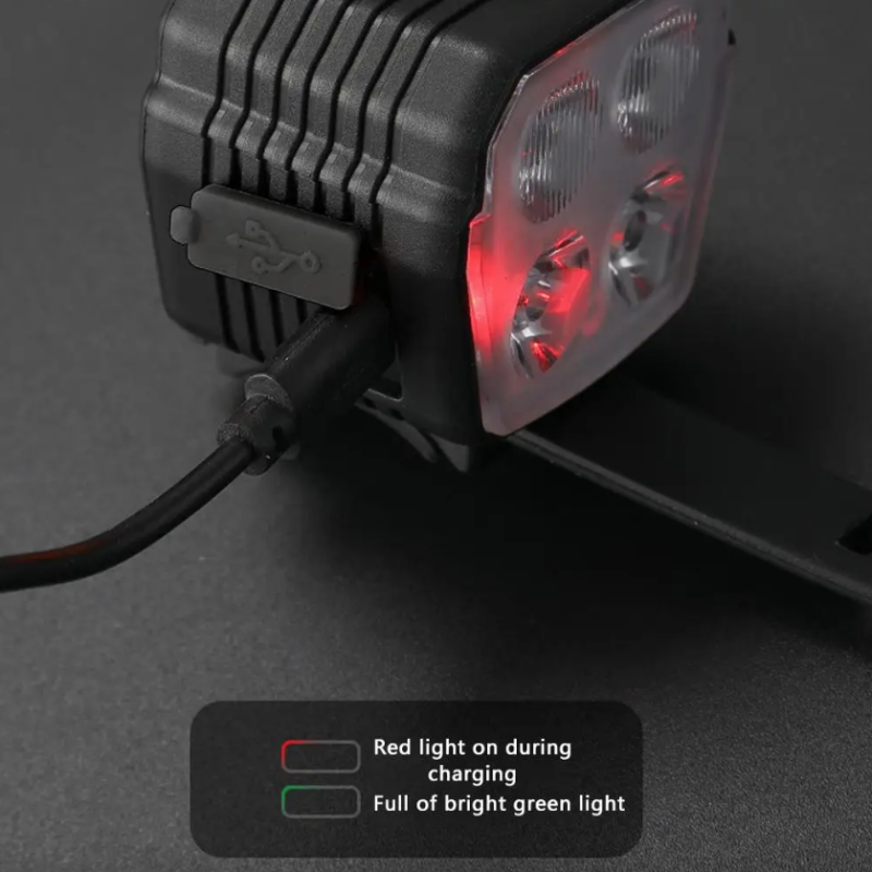 Klakson rowerowy 2w1 z reflektorem MTB, światła bliskie/dalekie 2/4 lampy, sterowanie przewodowe, akcesoria rowerowe